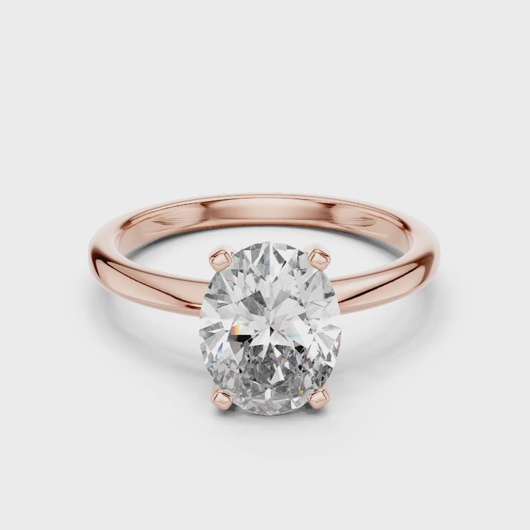 MJR040 - Elegant High Mount Brilliant Oval Bridal Ring