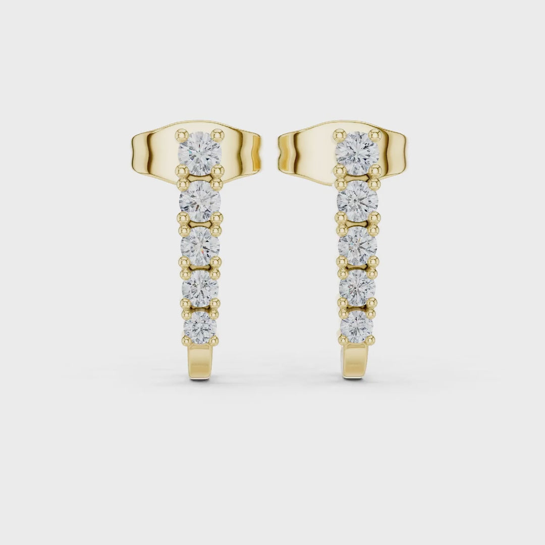 MJER72 - Contoured Sparkling Ear Pin Studs