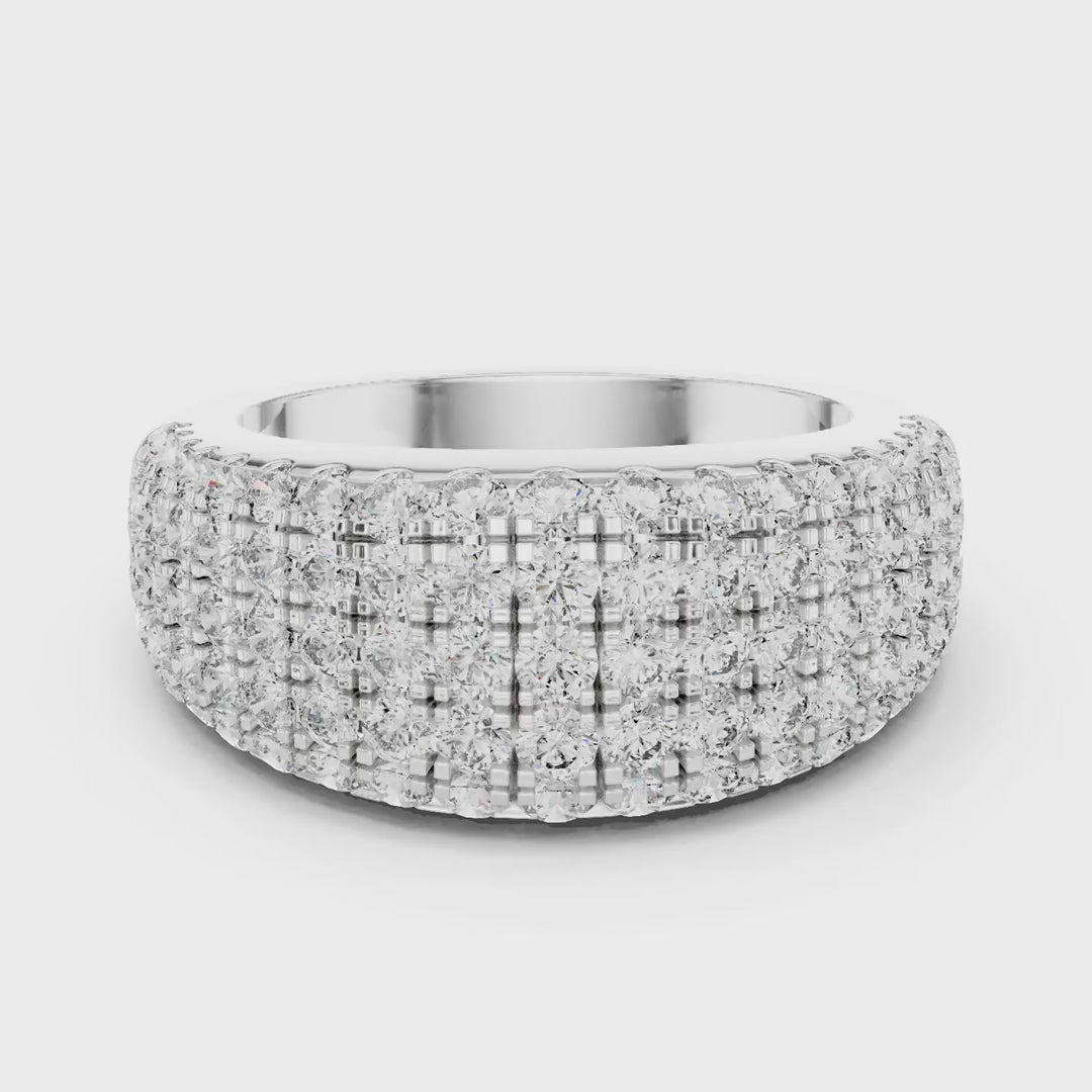 MJR042 - Luxurious Pave Lattice Multi Level Ring