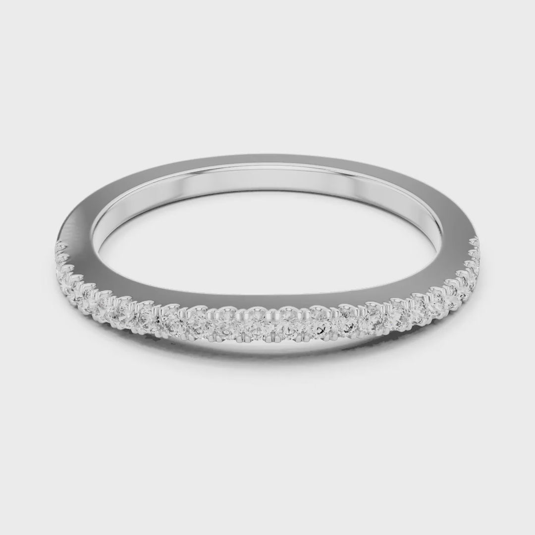 MJR033 - Round Delicate Shimmer Half Eternity Band