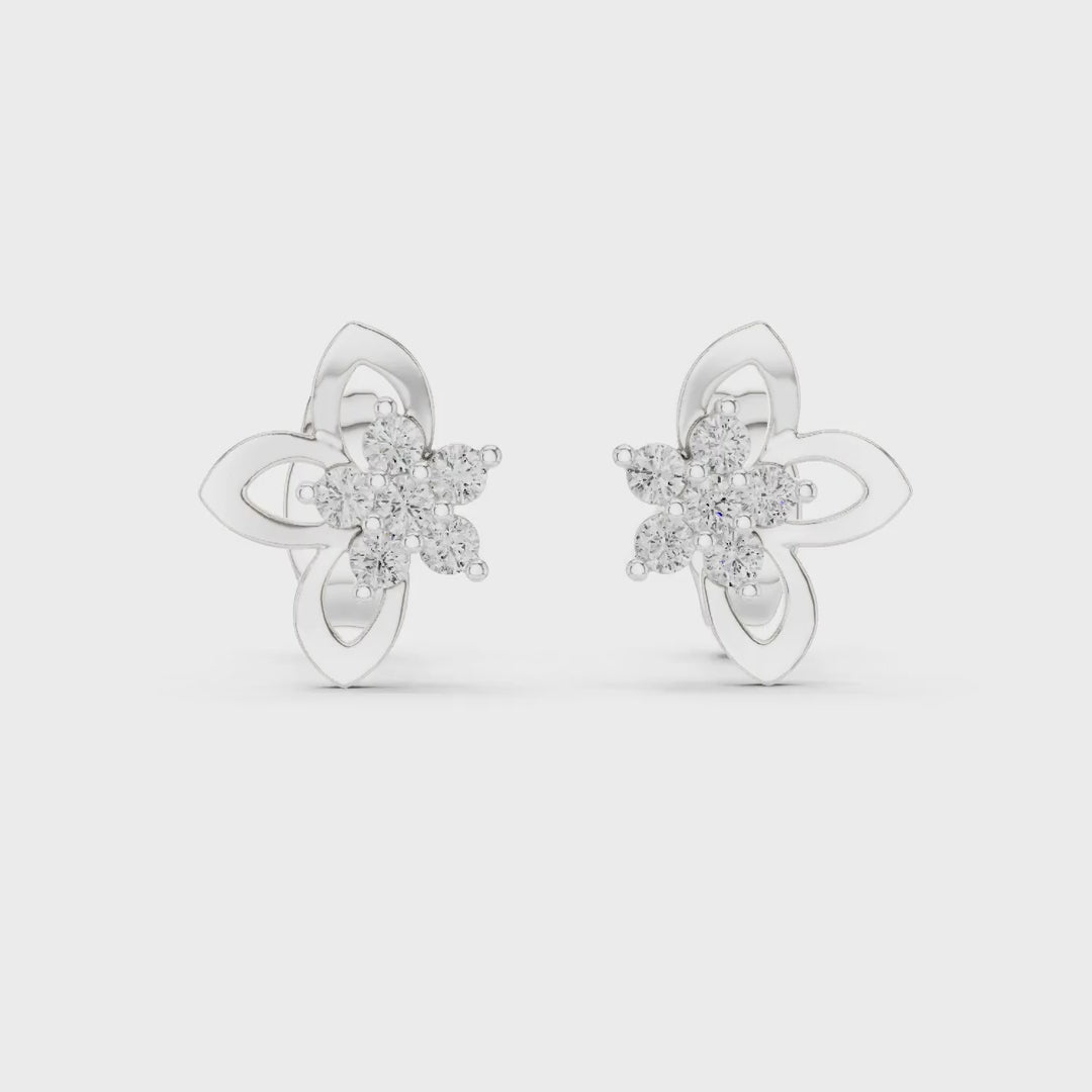 MJER37 - Fluttering Butterfly Diamond Cluster Studs