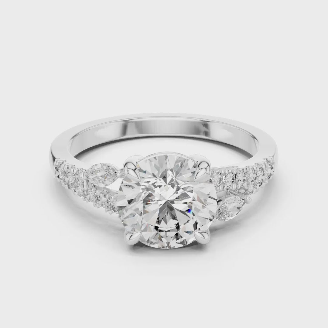 MJR021 - Round Brilliant Intertwining Split Shank Ring