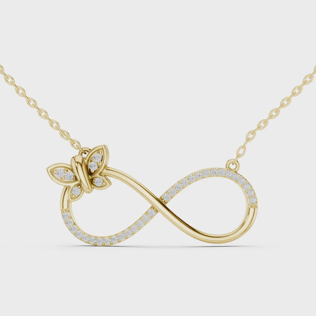 MJP53 - Fluttering Butterfly Infinity Loop Pendant