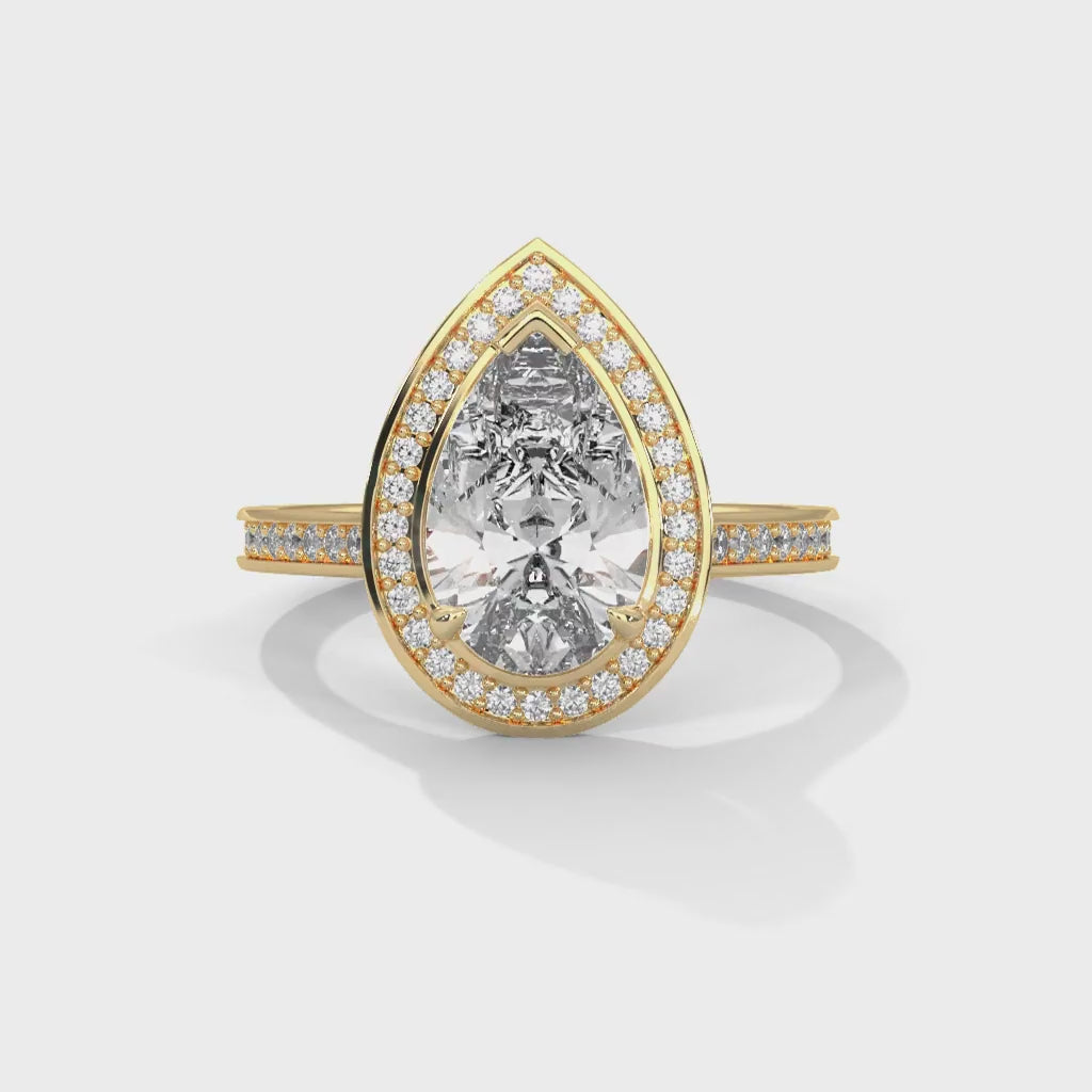 MJBS6 - Multi-Row Teardrop Framing Pave Accent Ring