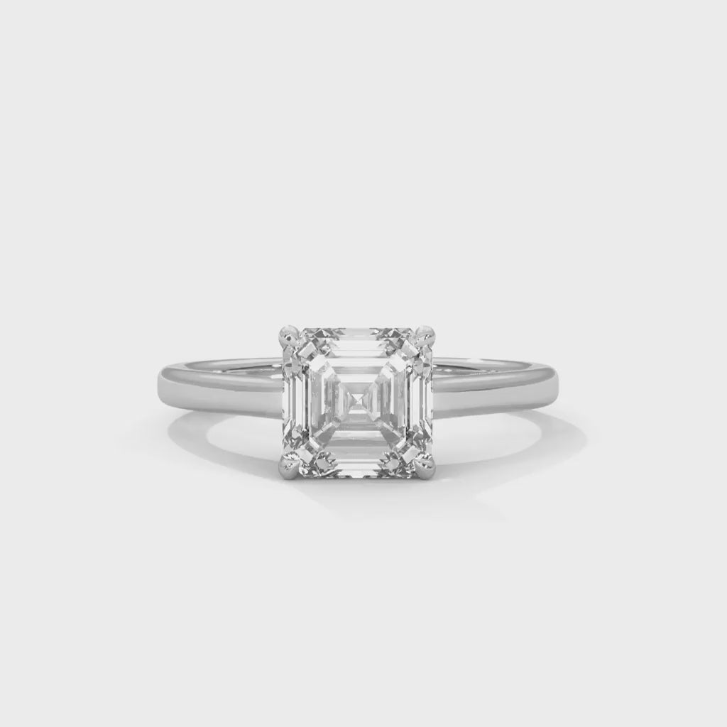 MJBS57 - Sophisticated Four-Prong Asscher Center Stone Band