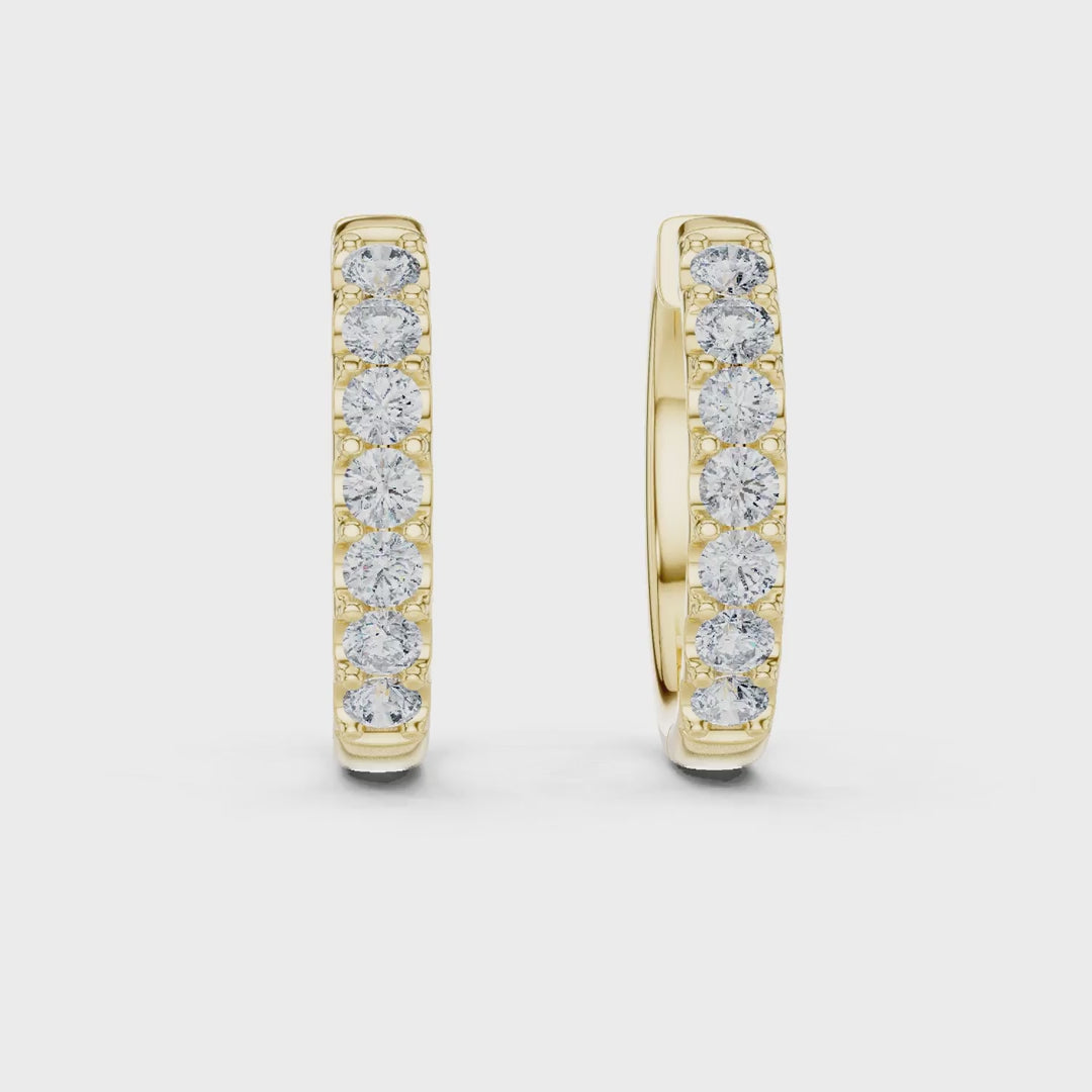 MJER57 - Classic Shared-Prong Diamond Hoop Earrings