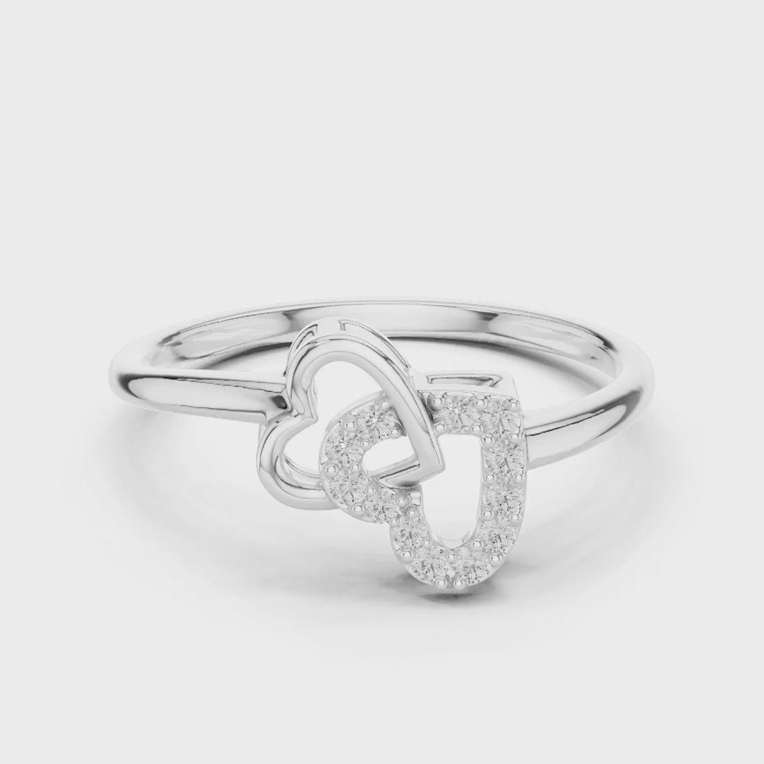 MJR065 - Openwork Interlocking Dual Heart Promise Ring