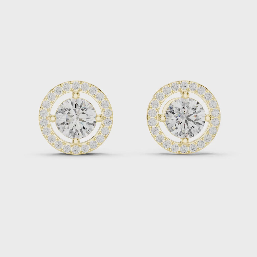 MJER07 - Round Cut Floating Halo Studs