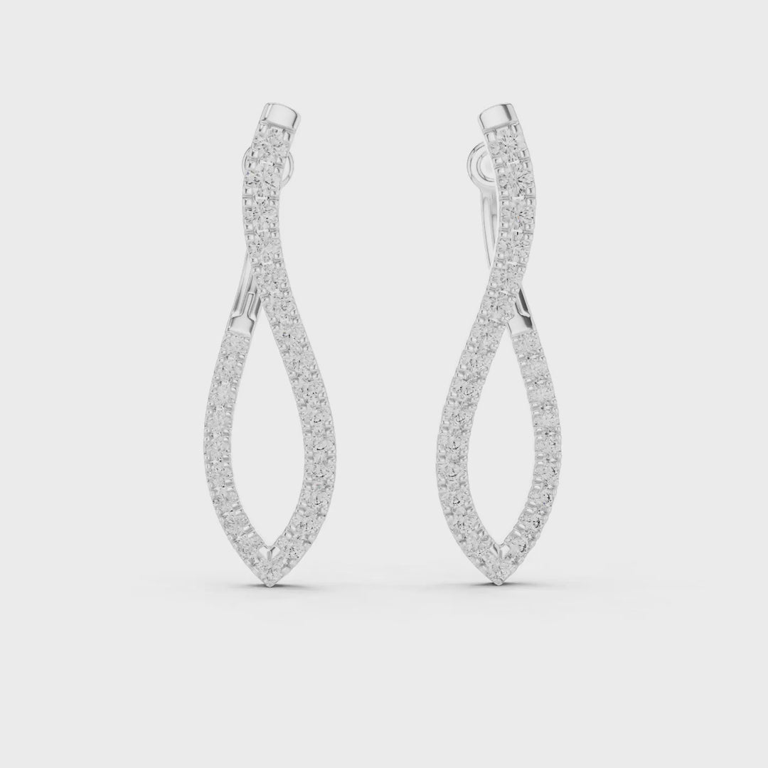 MJER14 - Twisted Infinity Pavé Hoop Earrings