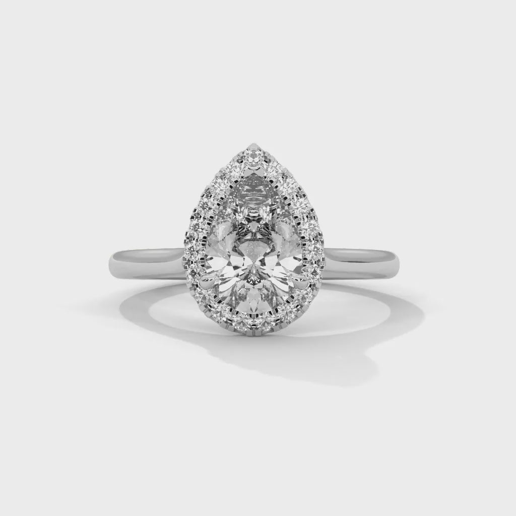 MJBS28 - Teardrop Silhouette Solitaire with Shimmering Frame