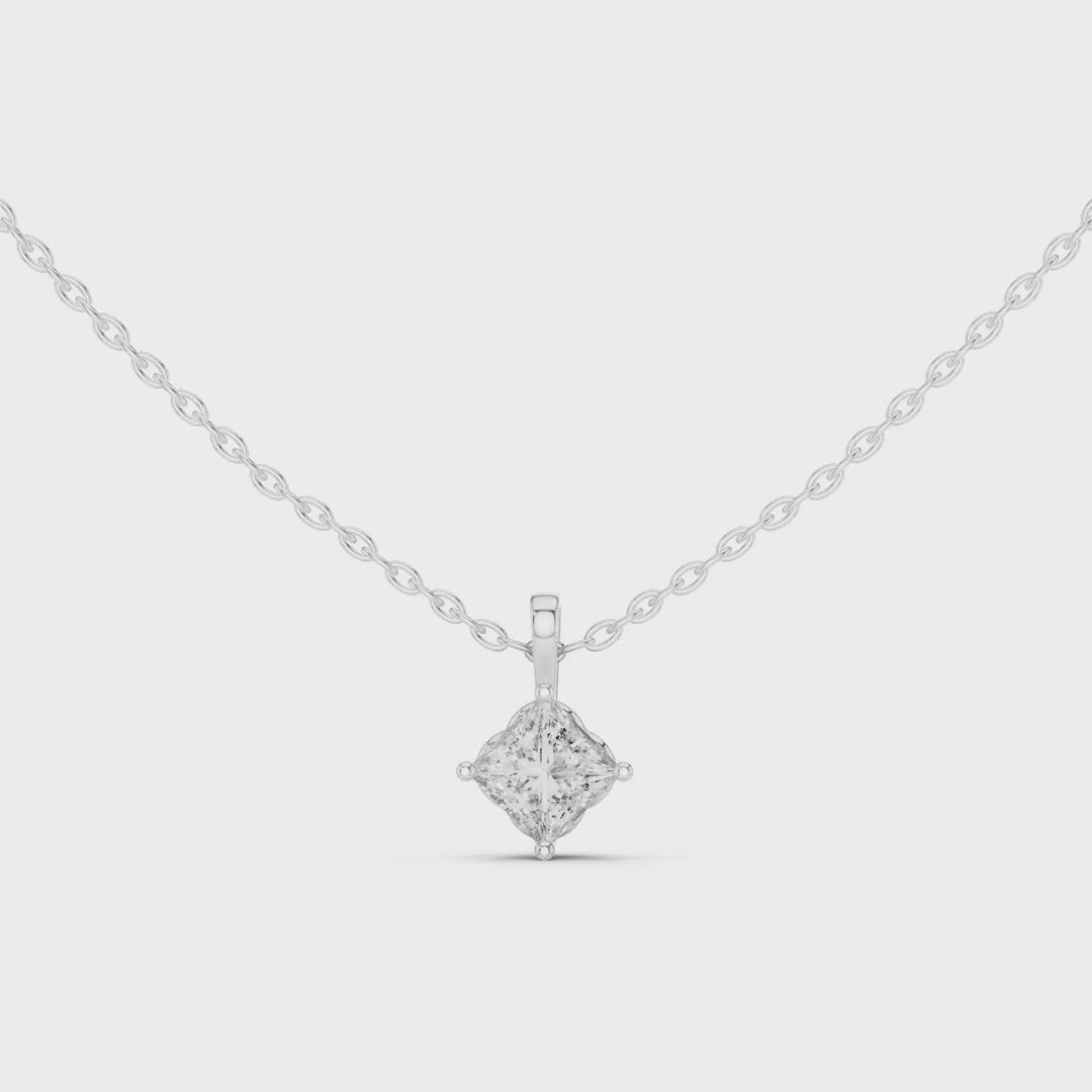 MJP33 - Kite-Set Cushion Solitaire Pendant