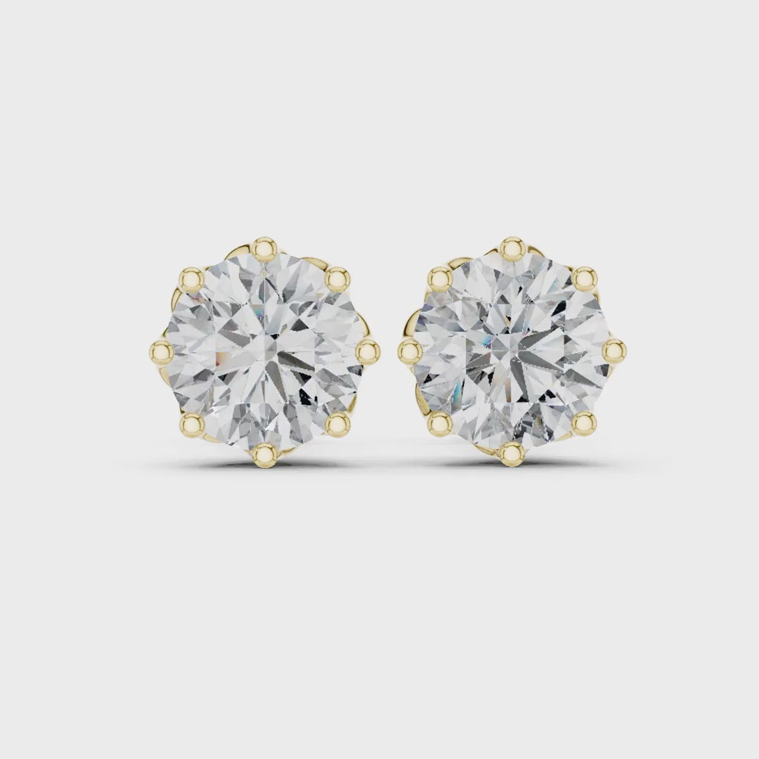 MJER70 - Eight-Prong Round Brilliant Post Earrings
