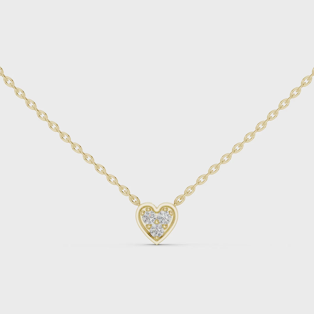MJP06 - Heart-Shaped Trio Cluster Bezel Pendant