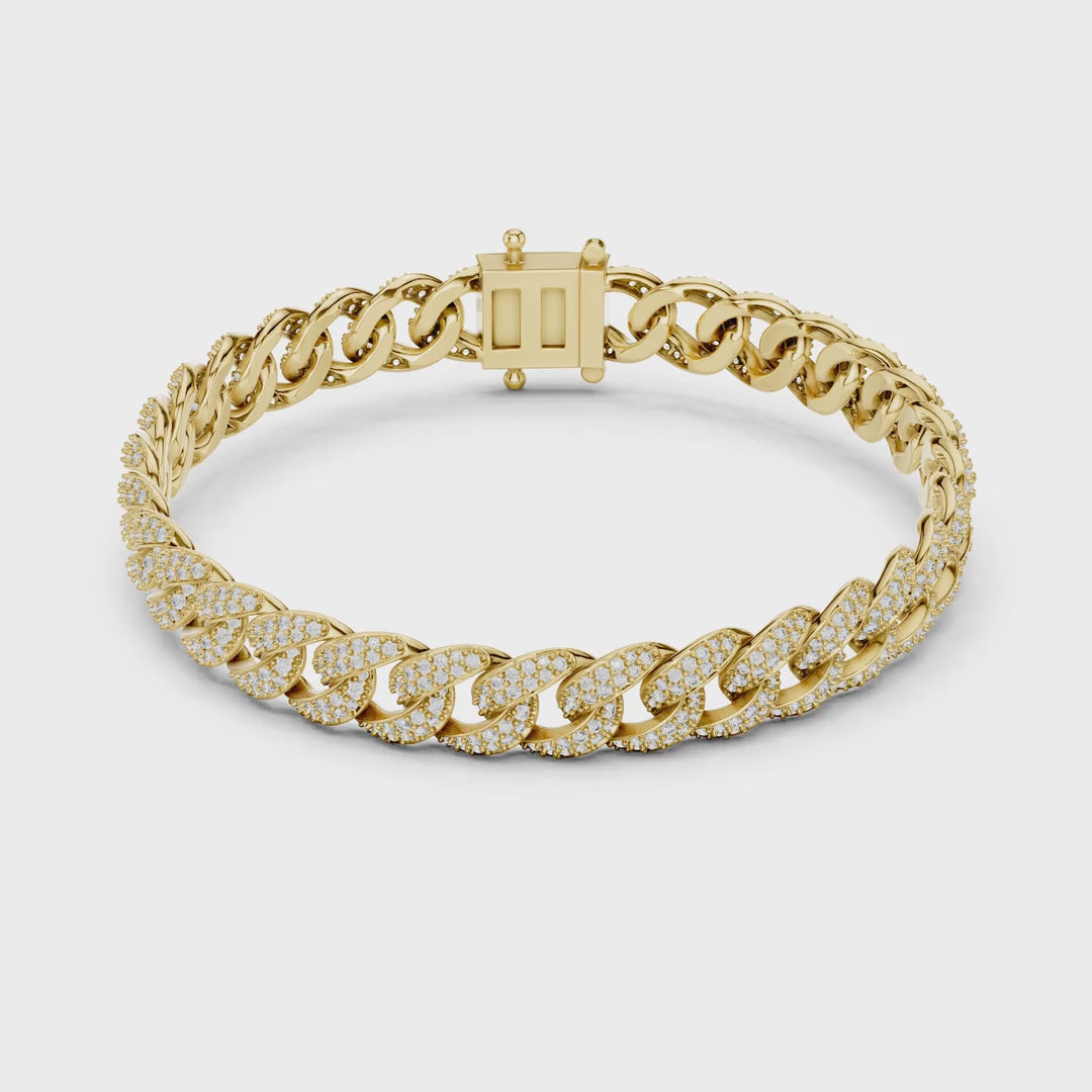 MJBR01 - Diamond Interlocking Curb Chain Wristband