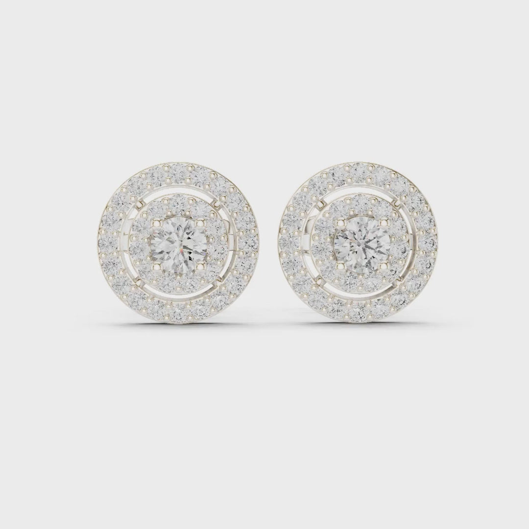 MJER49 - Concentric Circle Diamond Medallion Studs