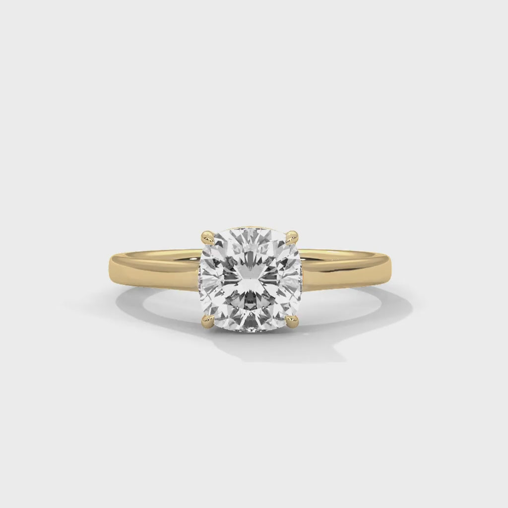 MJBS26 - Cushion Cut Four-Prong Cushion Center Stone Band