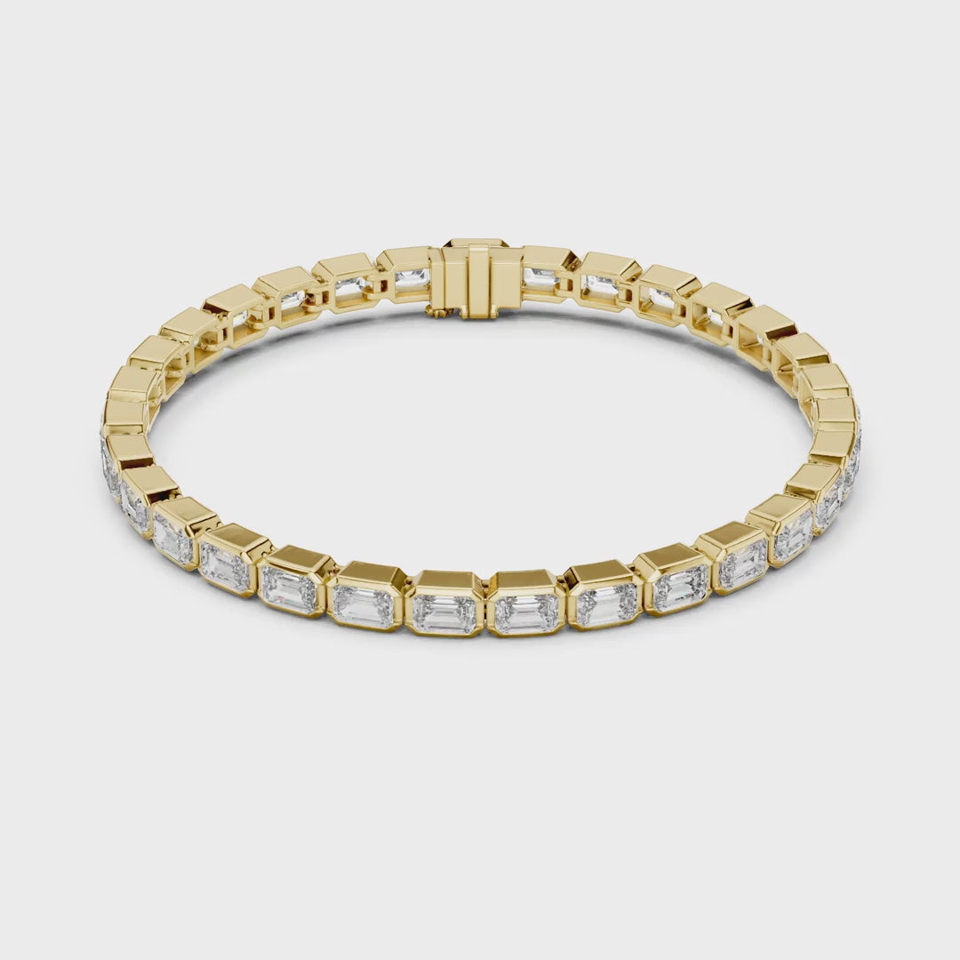 MJBR04 - Emerald Cut Bezel Set Eternity Loop