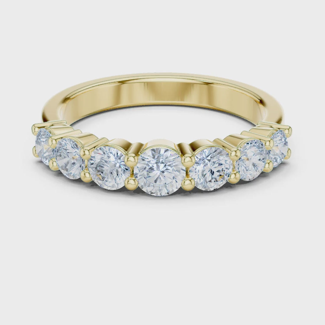 MJET045 - Seven Stone Round Diamond Half Eternity Band