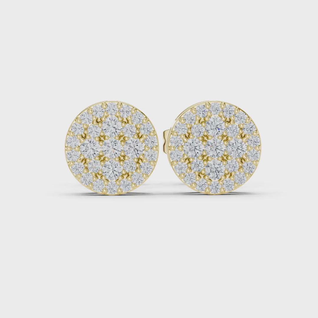 MJER45 - Domed Starlight Medallion Stud Earrings