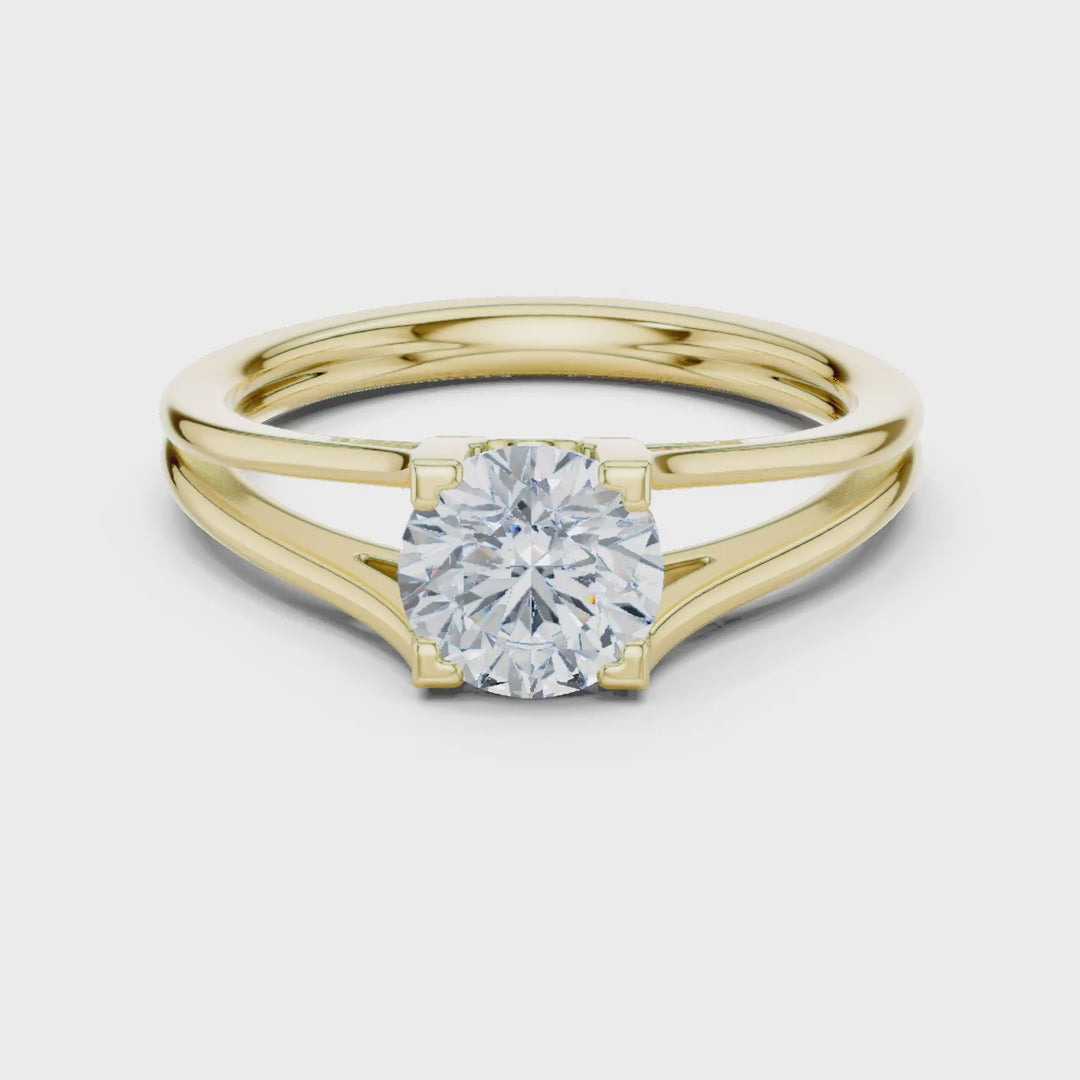 MJR0151 - Round Brilliant Solitaire with Open Split Shank Band