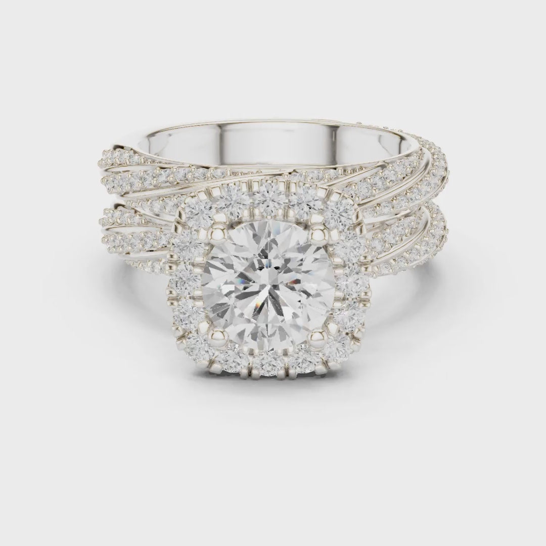 MJA019 - Woven Multi Row Diamond Imitation Statement Piece