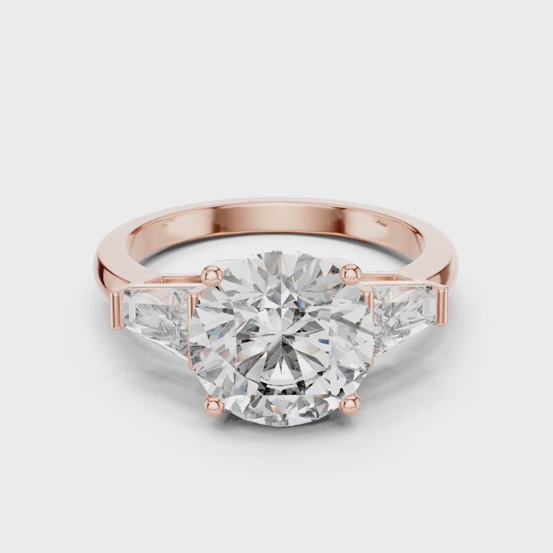 MJR011 - Round Brilliant Three Stone Engagement Ring