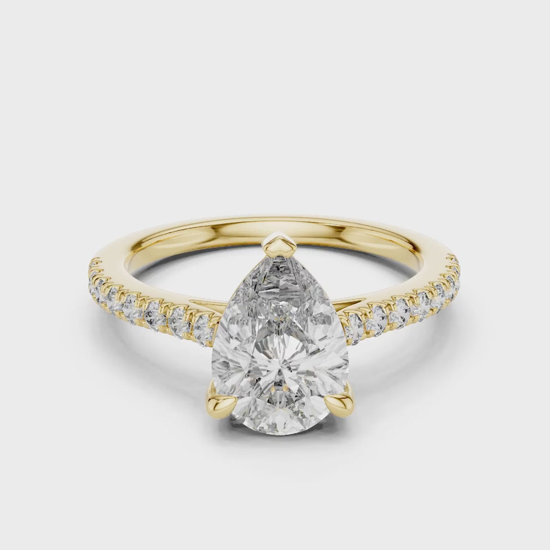 MJR028 - Teardrop French Set Accent Statement Ring