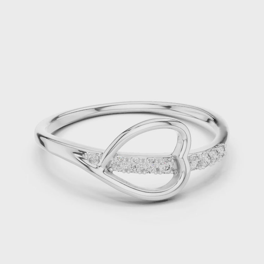 MJR062 - Openwork Heart Silhouette Split Shank Ring