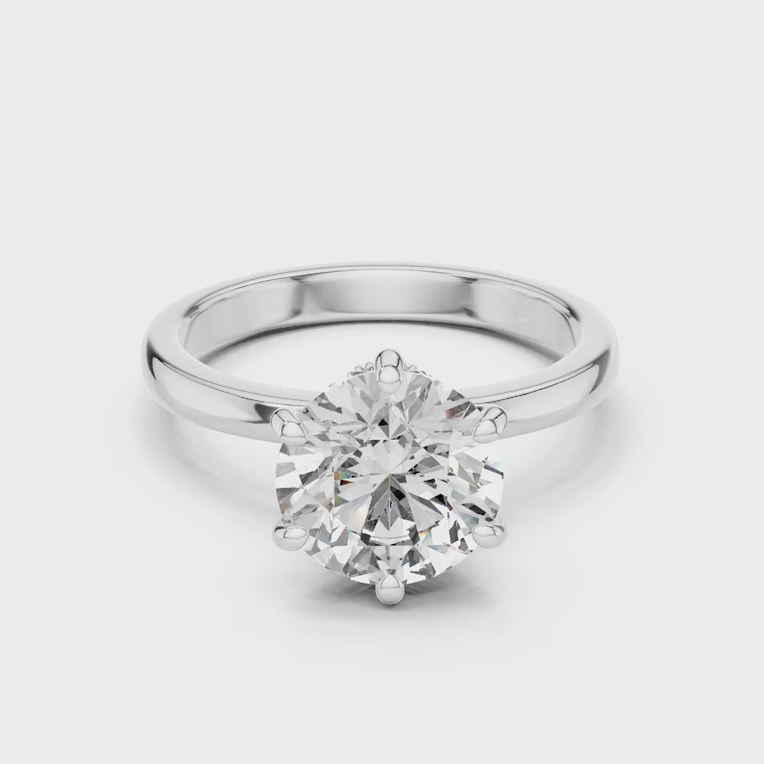 MJR017 - Round Brilliant Hidden Halo Solitaire Ring