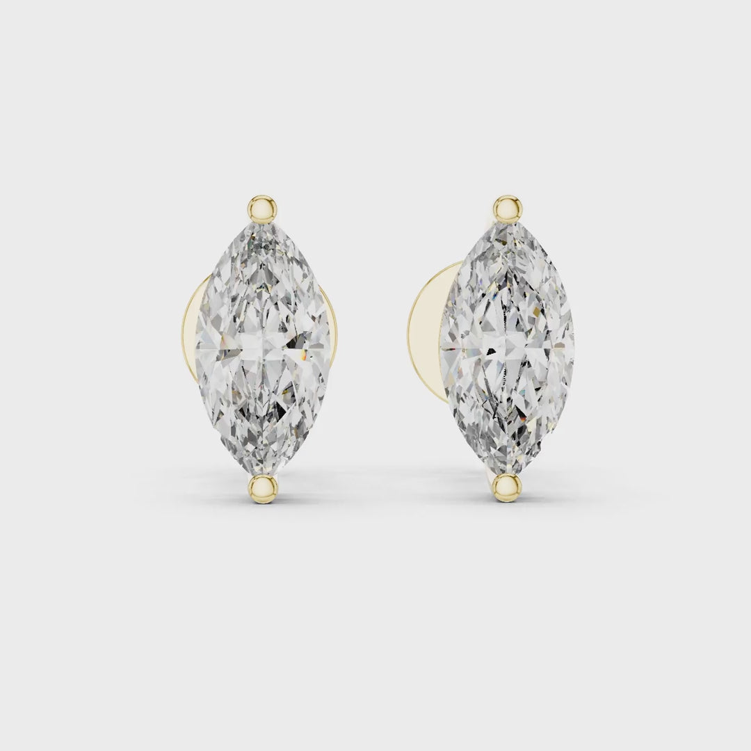 MJER03 - Marquise Cut Solitaire Earring Pair