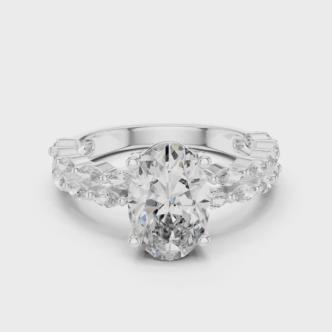 MJR039 - Luxe Layered Shank Navette Cluster Ring
