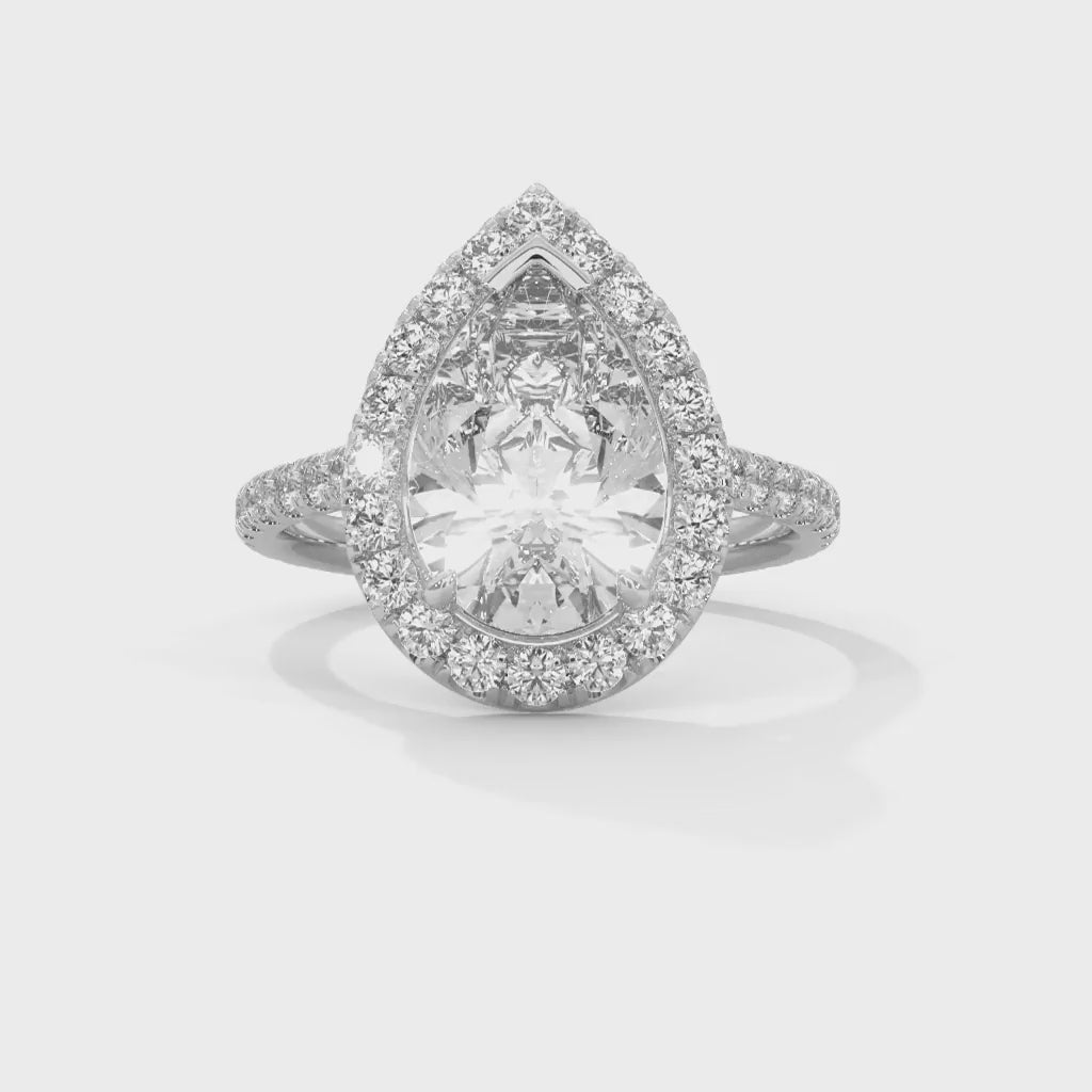 MJBS39 - Brilliant Pear Center Stone Shimmering Border Band