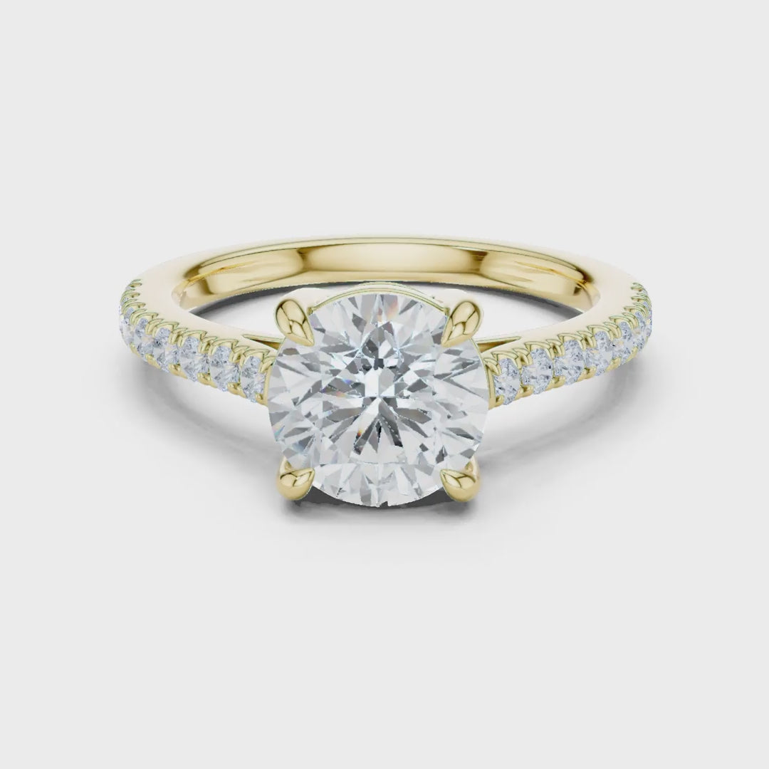 MJR092 - Classic Round Diamond Solitaire with Micro-Pavé Shank