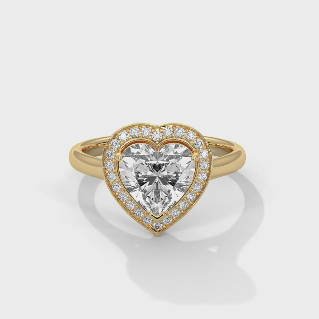MJBS51 - Heart Cut Classic Halo Engagement Ring