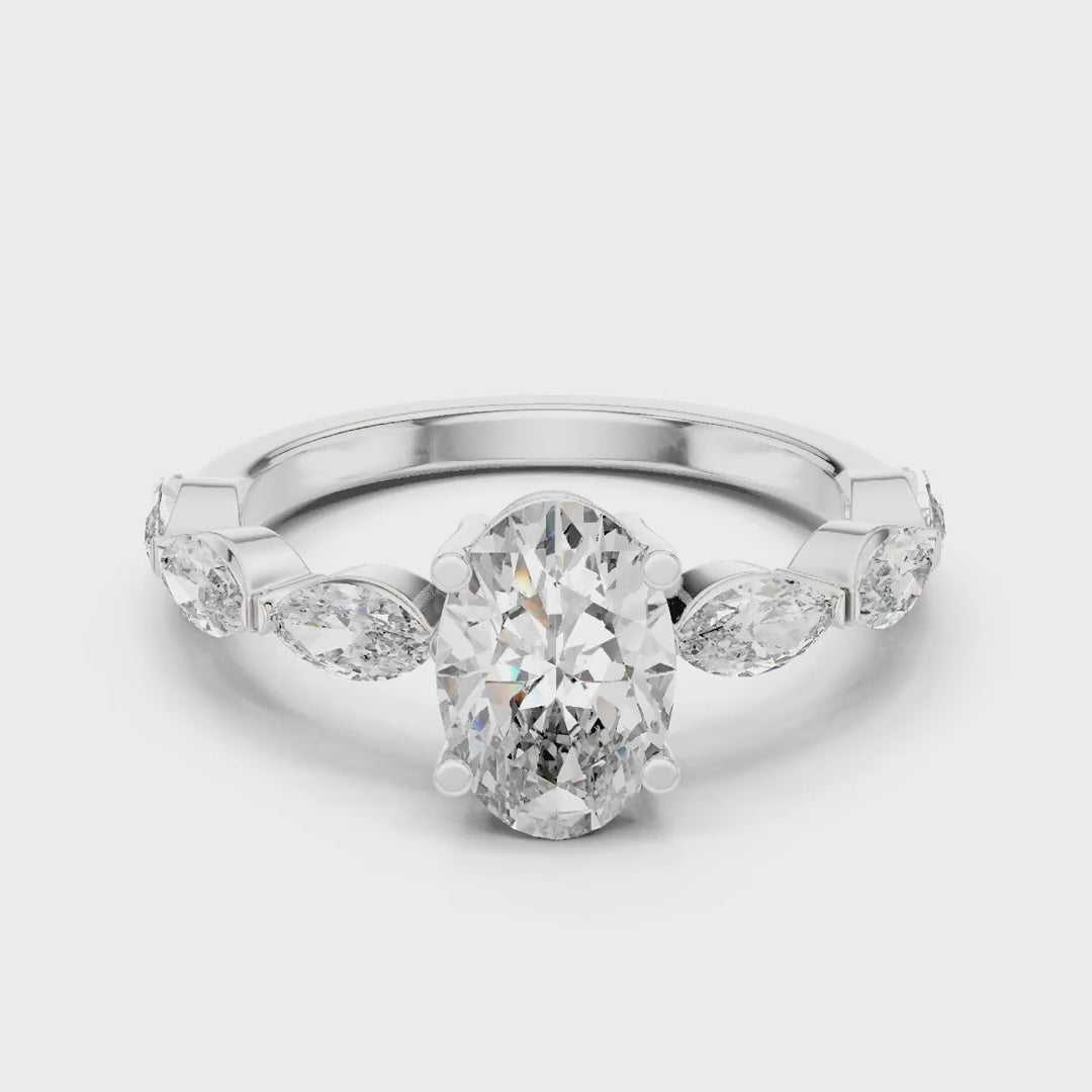MJR0118 - Six-Prong Round Solitaire Ring with Hidden Sparkle Collar