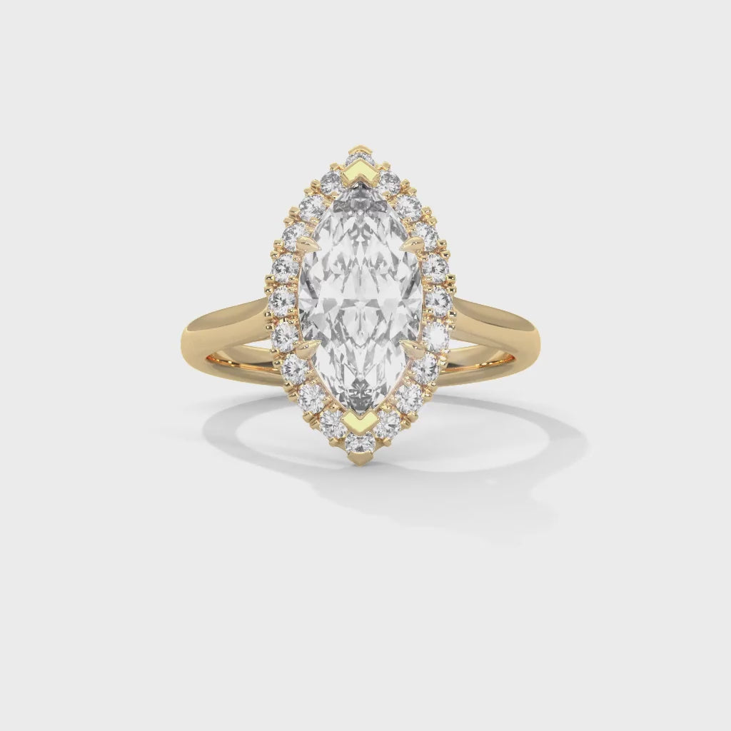 MJBS47 - Marquise Cut Classic Halo Engagement Ring