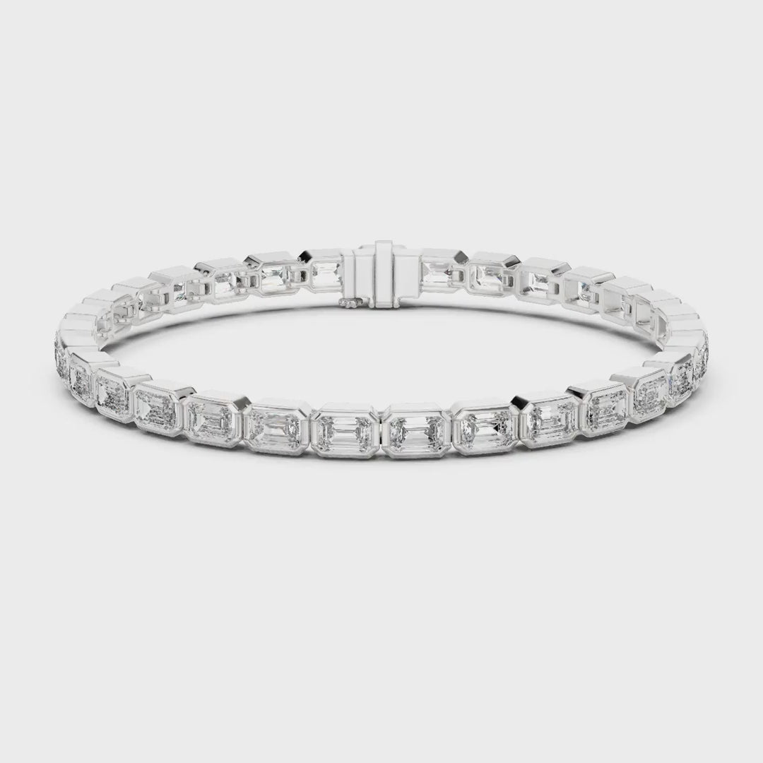 MJBR14 - Octagonal Bezel Emerald Cut Line Strand