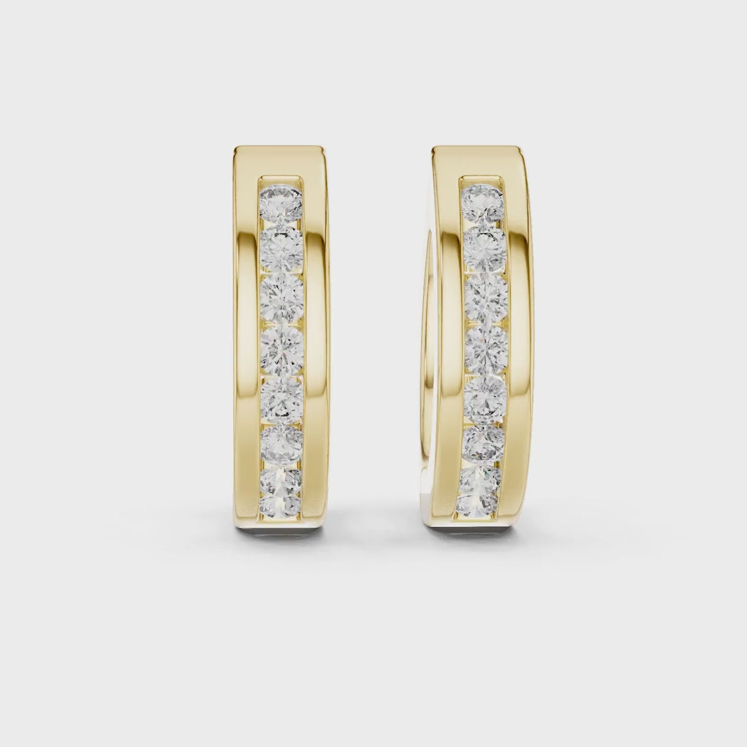 MJER24 - Flush Channel Inset Huggie Hoops