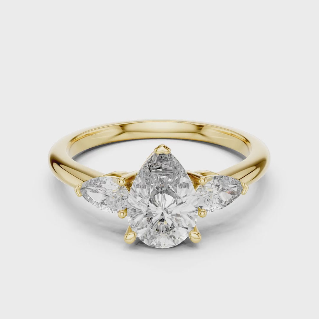 MJR024 - Brilliant Pear Trio Statement Ring