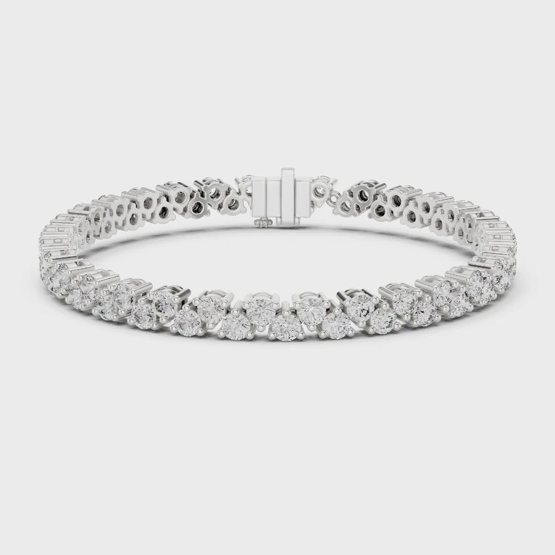 MJBR20 - Zig-Zag Prong Set Brilliant Linked Strand