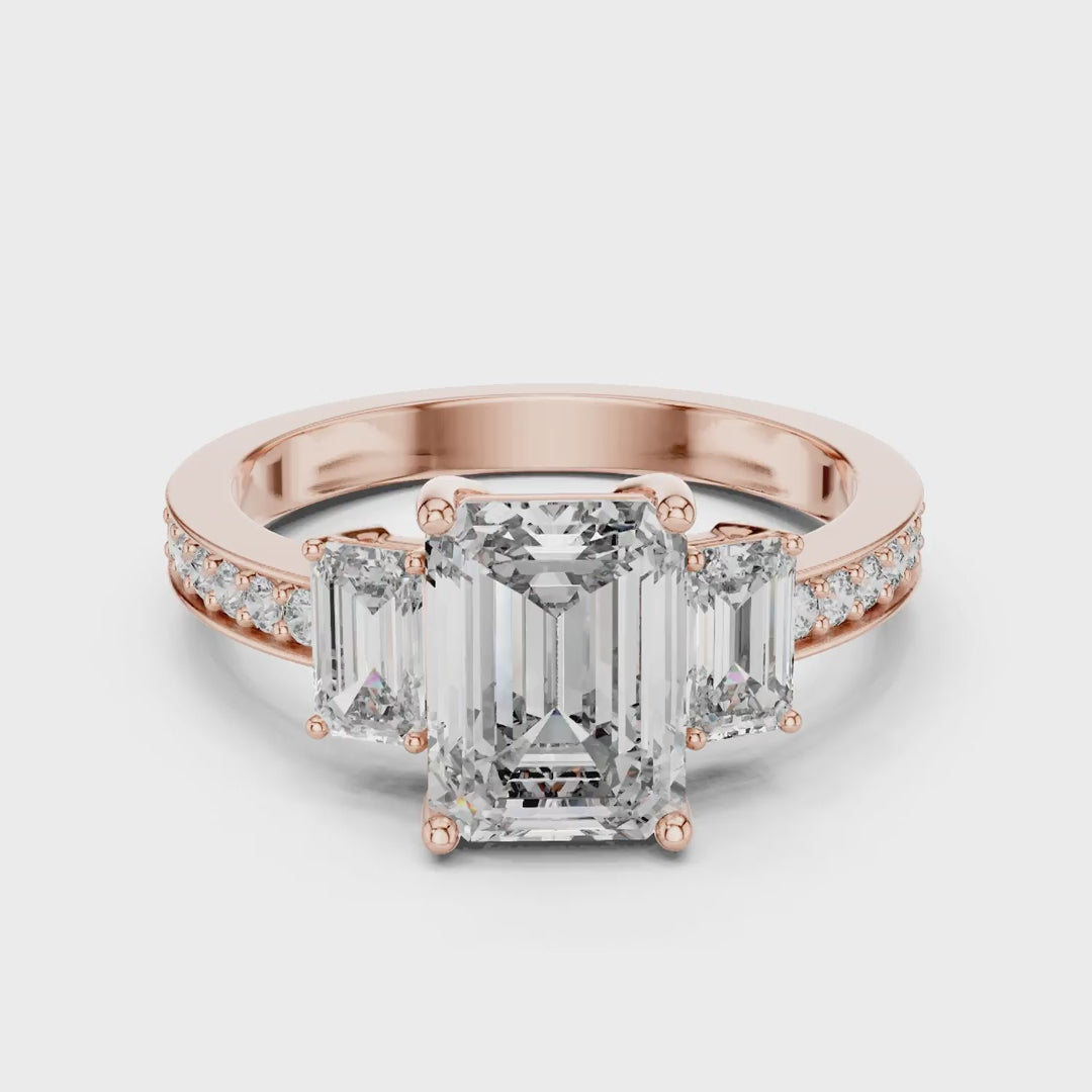 MJR014 - Art Deco Pavé Band Trio Statement Ring