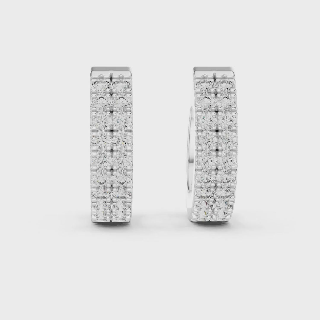 MJER22 - Double Row Pavé Huggie Earrings