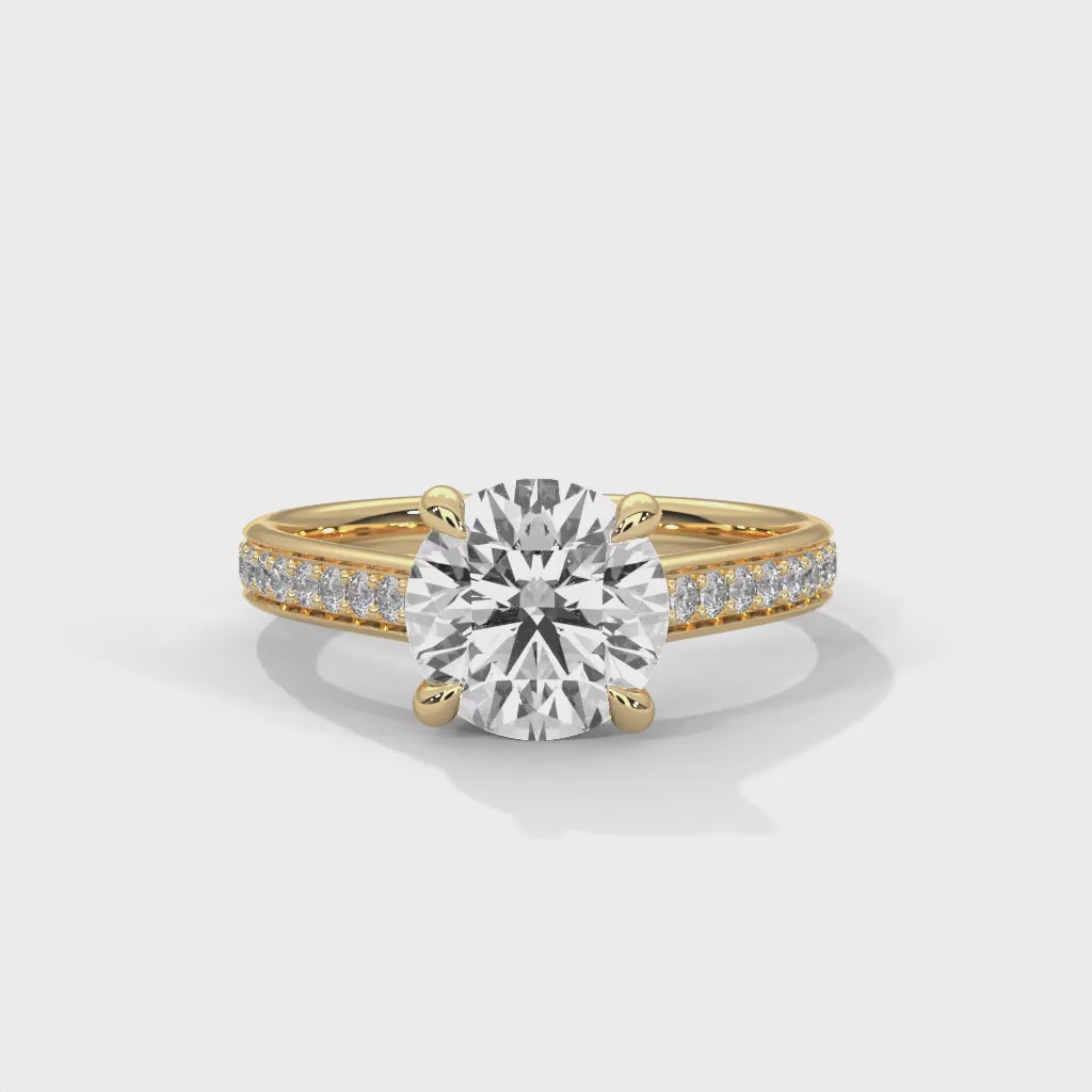 MJBS27 - Classic Brilliant Solitaire with Shimmering Band