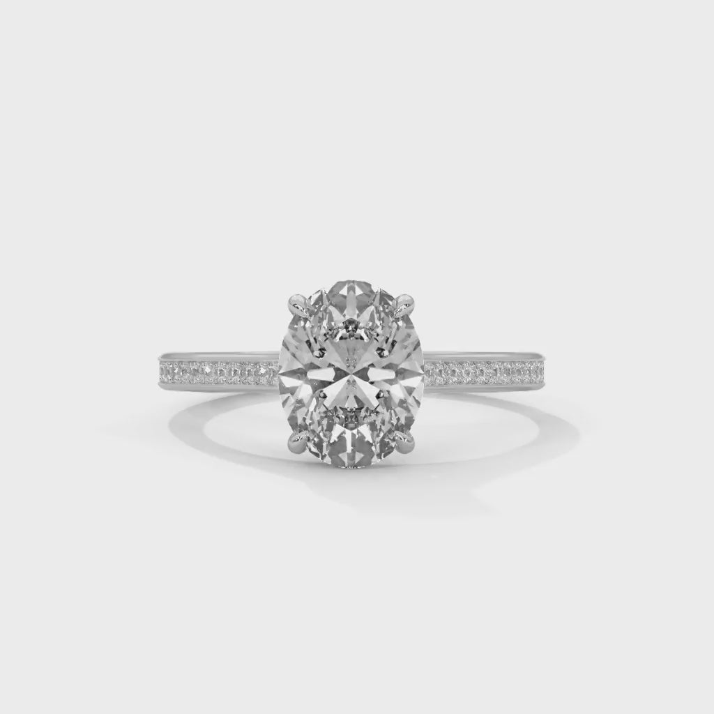 MJBS38 - Classic Silhouette Oval Prong-Set Wedding Band
