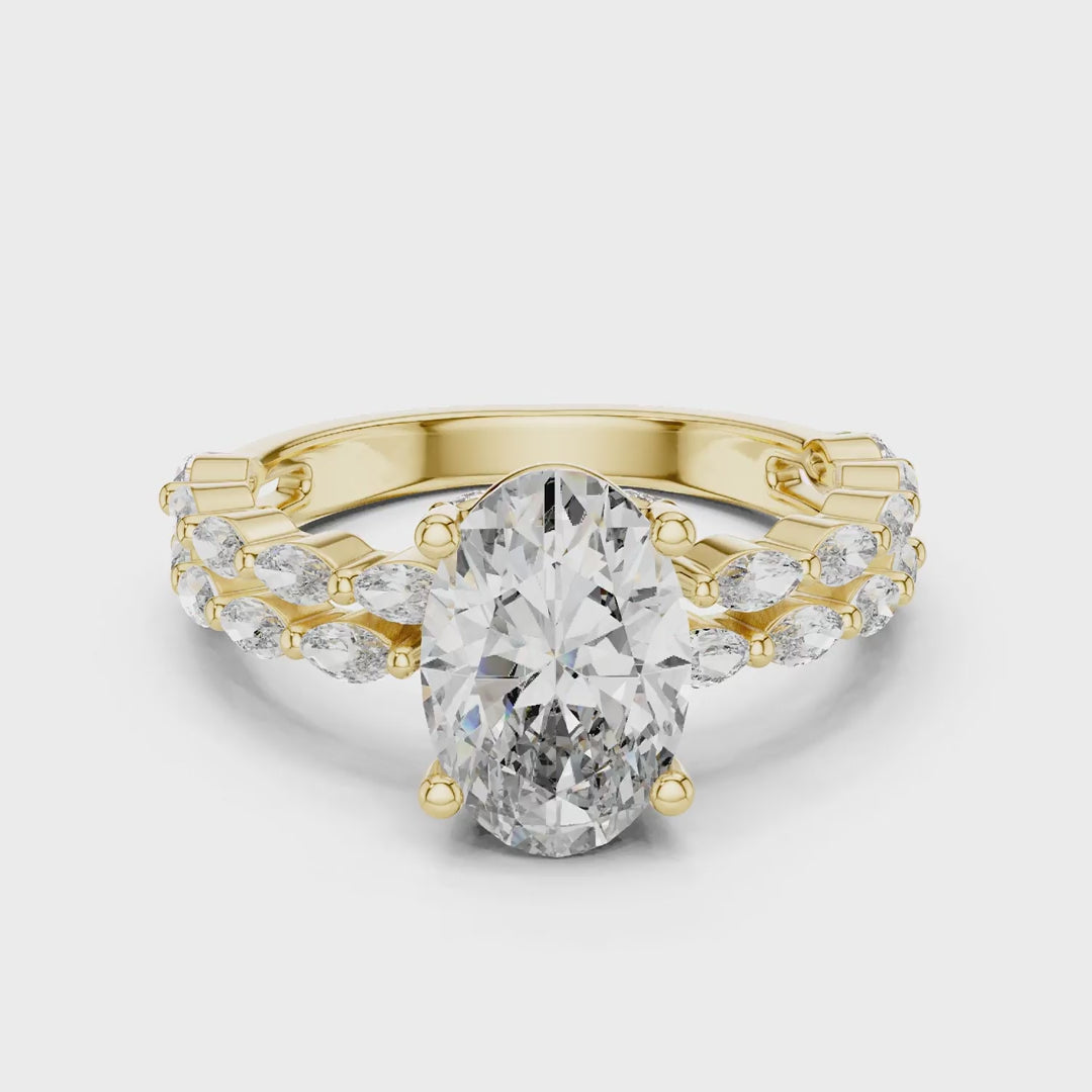 MJR039 - Luxe Layered Shank Navette Cluster Ring