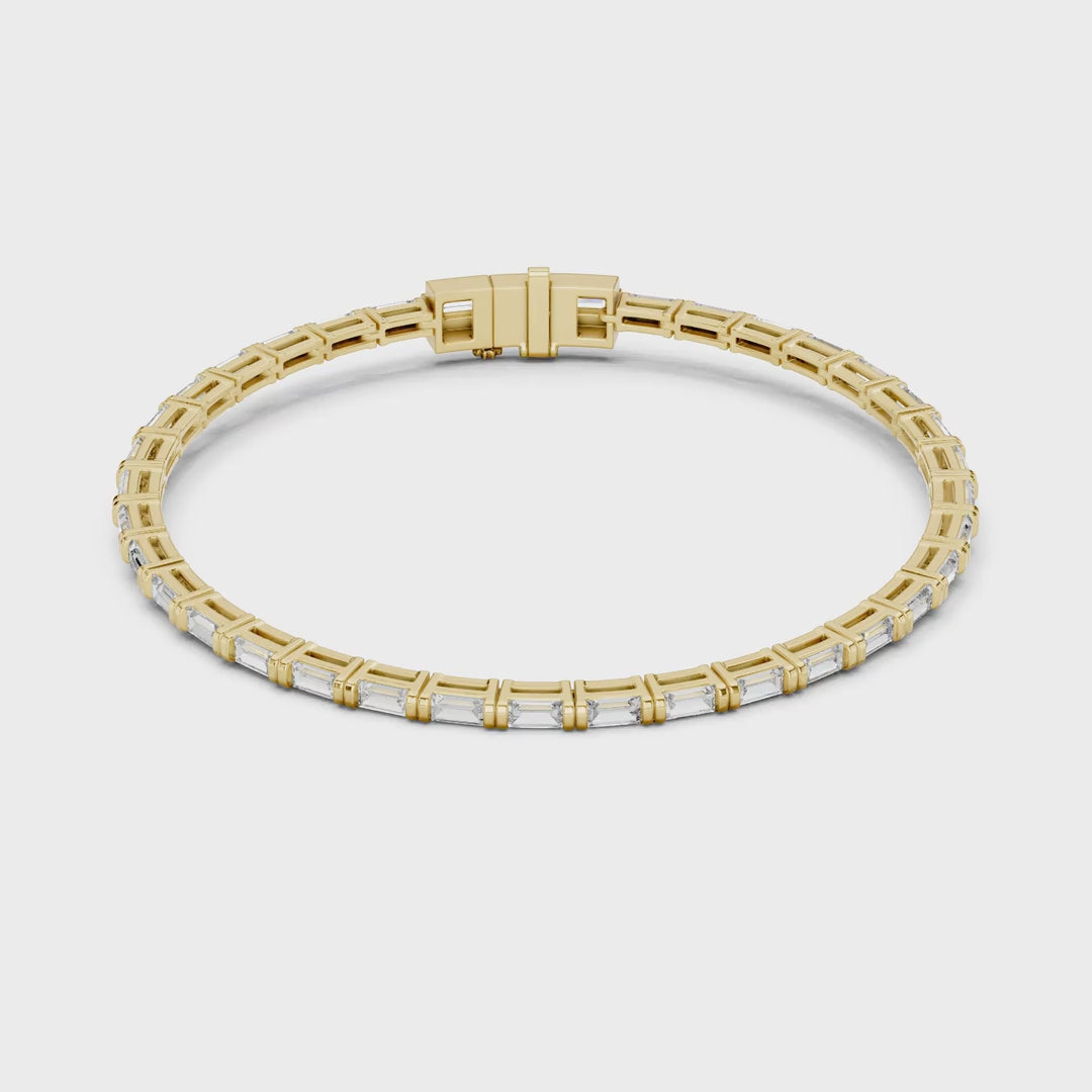 MJBR10 - Baguette Cut Horizontal Gemstone Line