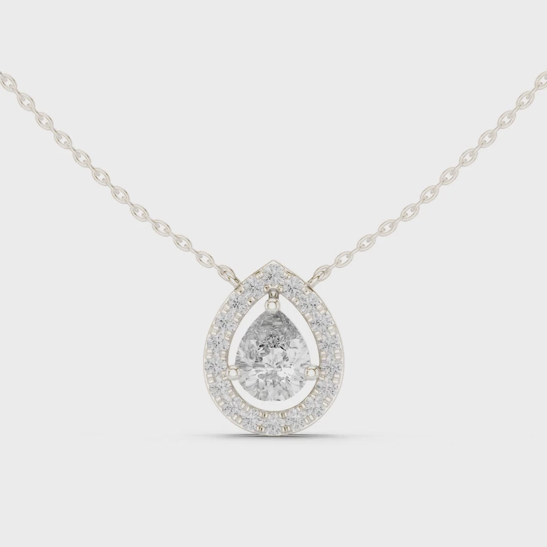 MJP46 - Suspended Pear Floating Halo Pendant