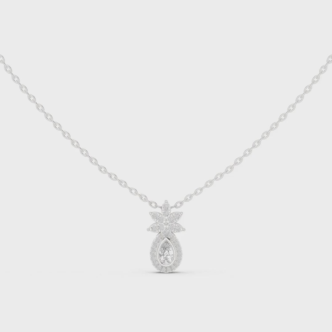 MJP21 - Shimmering Pear Petal Drop Necklace