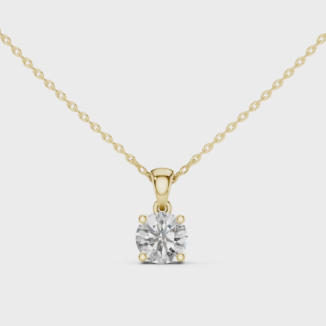 MJP07 - Classic Round Solitaire Pendant with Tapered Bail