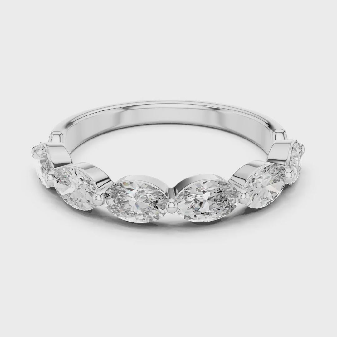 MJET001 - Oval Cut Shared Prong Seven Stone Band
